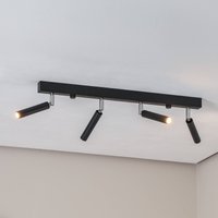 Euluna Nicanor ceiling spotlight black/chrome 4-bulb