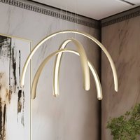 Viokef LED hanging light Megan, length 60 cm, gold-coloured, 3-bulb.