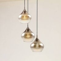 Lucande Jarven 3-bulb pendant light, black, glass