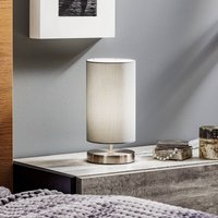 Brilliant Table lamp Claire with grey fabric lampshade