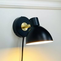 Dyberg Larsen vägglampa Lilje, svart, Ø 16 cm, metall
