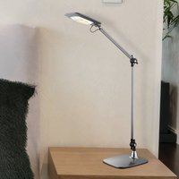 Globo LED-bordslampa Pattaya leder silvergrå dim CCT