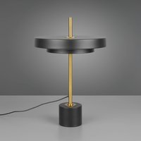 Trio Lighting Keaton LED table lamp, black/gold, height 45 cm, CCT
