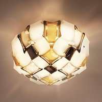 Slamp Mida taklampa, Ø 67 cm, bärnstensfärgad/vit