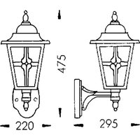 Albert Leuchten Utomhusvägglampa 763 med katedralglas brun