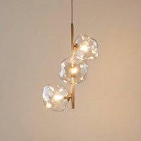 TK Lighting Lava pendant light, 3-bulb, Ø 29 cm, sand/cognac, G9