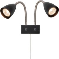 Markslöjd Wandleuchte Ciro, schwarz, Metall, Stecker, GU10