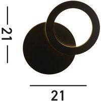 Searchlight Hyde LED-utomhusvägglampa, svart, Ø 21 cm, aluminium, indirekt