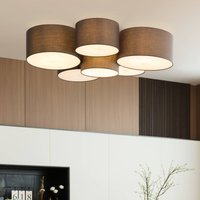 Lindby plafonnier Maureka, 94 cm, à 6 lampes, textile
