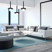 Eko-Light Futura pendant light, black/white, 3-bulb