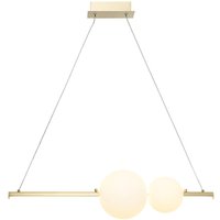 Zambelis LED-pendellampa 22108, 2 lampor, matt guld/opal