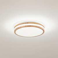 Lindby LED-taklampa Emiva, Ø 39,5 cm, CCT, trä
