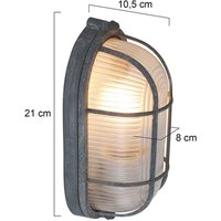 Steinhauer Taklampa Lisanne, grå, oval, metall, glas, E27