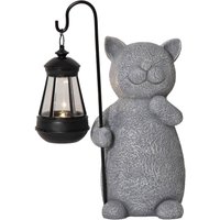 LED-Solar-Dekoleuchte Smilla, grau/schwarz, Höhe 30 cm