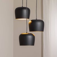 Opviq Berceste N-1413 pendant light, black, metal, 3-bulb, round