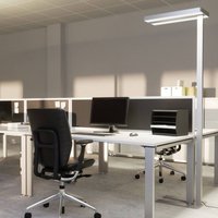Arcchio Logan Neo LED floor lamp, silver, dimmable, metal