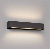 FARO BARCELONA LED utomhusvägglampa Doro, grå, aluminium, bredd 38 cm, 2 lampor.
