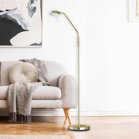 FISCHER & HONSEL LED-golvlampa Pool, mässingsfärgad, höjd 160 cm, metall, CCT