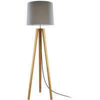HerzBlut Anni floor lamp, oiled knotty oak/taupe