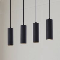 Suspension Lindby Joffrey, 76 cm, noire, à 4 lampes, GU10
