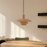 Suspension Lindby Elorri, beige, Ø 38 cm, métal