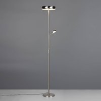 Reality Leuchten Lampadaire LED Palermo, nickel mat, télécommande, mémoire