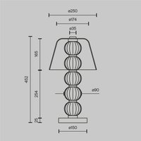 Maytoni LED-bordslampa AMULET, höjd 45 cm, guldfärgad, metall/glas