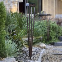 Les Jardins Torche solaire à LED Tinka, corten, 90 cm, piquet de terre