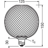 OSRAM Decor LED Flat Globe E27 3,5W guld 2,700K metall