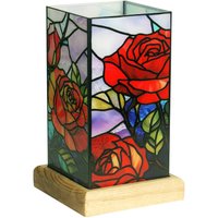 Wagner Life Lampe de table LED Art Light Rose, socle en bois, acrylique, multicolore
