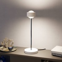 Top Light Puk! 80 Eye Table LED, mates, blanc mat/chromé