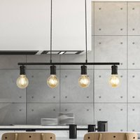 Lampa wisząca Dance, 4-punktowa, czarna, metal, E27, 80 cm długości