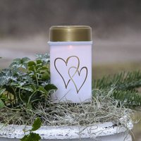 STAR TRADING Lampe sur piquet LED solaire Hearty, blanc/or 12 cm plastique