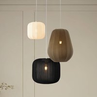 Suspension Lindby Helin noir/blanc/gris, Ø 60 cm, à 3 lampes.