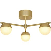 Deckenleuchte Contina, messingfarben, Ø 48 cm, Metall/Glas