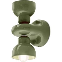 Ferroluce Berimbau vägglampa, salvia grön, 2 ljus
