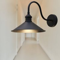 ROYALTECH Christer vägglampa, svart, bredd 24 cm, metall, E27