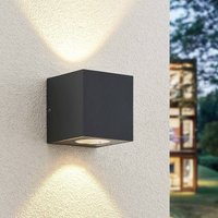 Arcchio LED outdoor wall lamp Tassnim, 2-bulb, anthracite, IP65
