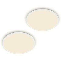 Philips LED ceiling lamp SuperSlim 2-pack IP44 Ø 25cm 4,000K