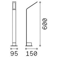Ideallux Ideal Lux LED-väglampa svart 3.000 K höjd 60 cm aluminium