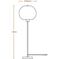 LEDVANCE golvlampa Ball höjd 116 cm, brun, wellpapp, E27