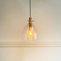 Dyberg Larsen Pendellampa Bistro, Ø 25 cm, transparent, glas