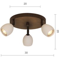 Menzel Provence matt ceiling light 3-bulb round