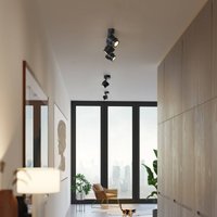 Escale BRUSH LED spot, black, 50 cm, 3-bulb, metal, dimmable, 2,700 K