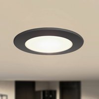 Prios LED-inbyggnadsspot Rida, svart, Ø 12 cm, CCT, IP44