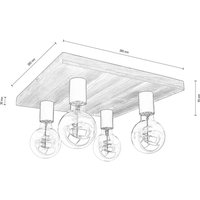 Envostar Lobo taklampa 4fl. furu brun