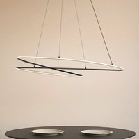 Lucande Gavril LED pendant light, 100 cm, black, dimmable