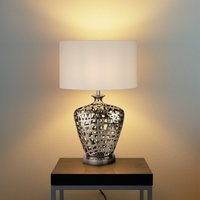 Searchlight Network Large table lamp, oval fabric lampshade