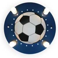 Elobra Plafonnier Football, 4 lampes bleu foncé-blanc