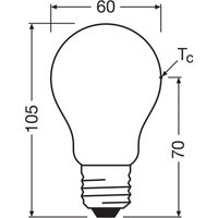 OSRAM traditionell LED-lampa E27 3,8W matt 4.000K 806lm 2st